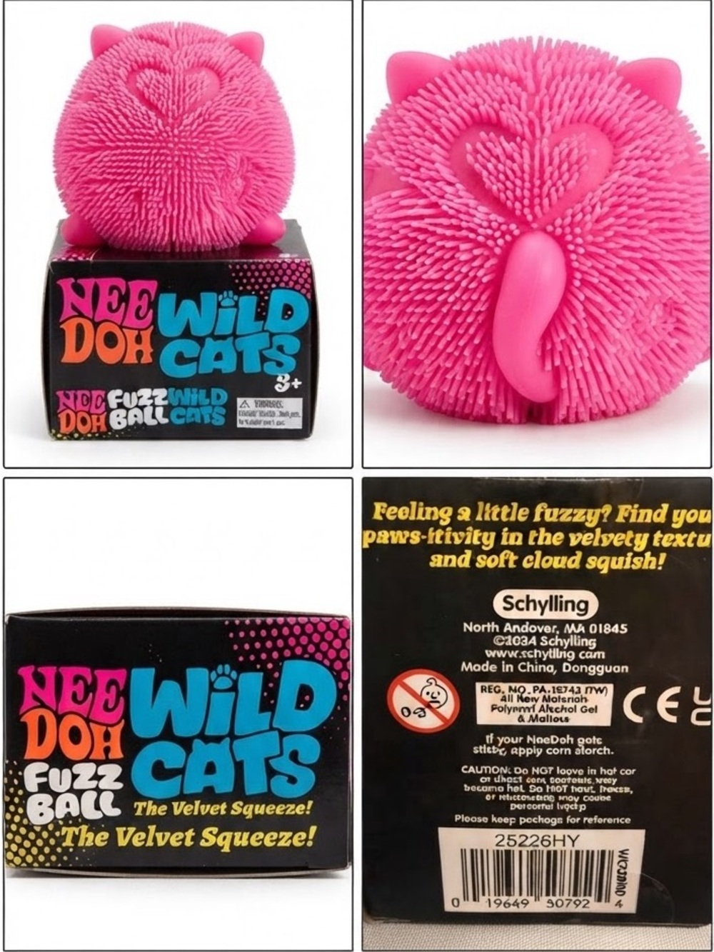 Needoh Wild Cats Pink Fuzz Ball - Authentic hard to find color.